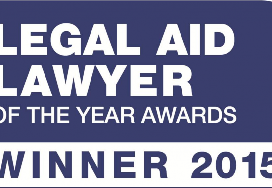 Sarah Cove wins the Legal Aid Lawyer of the Year Award 2015
