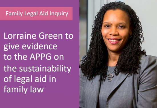 Thumbnail image - Lorraine Green to give evidence to the APPG on the sustainability of legal aid in family law